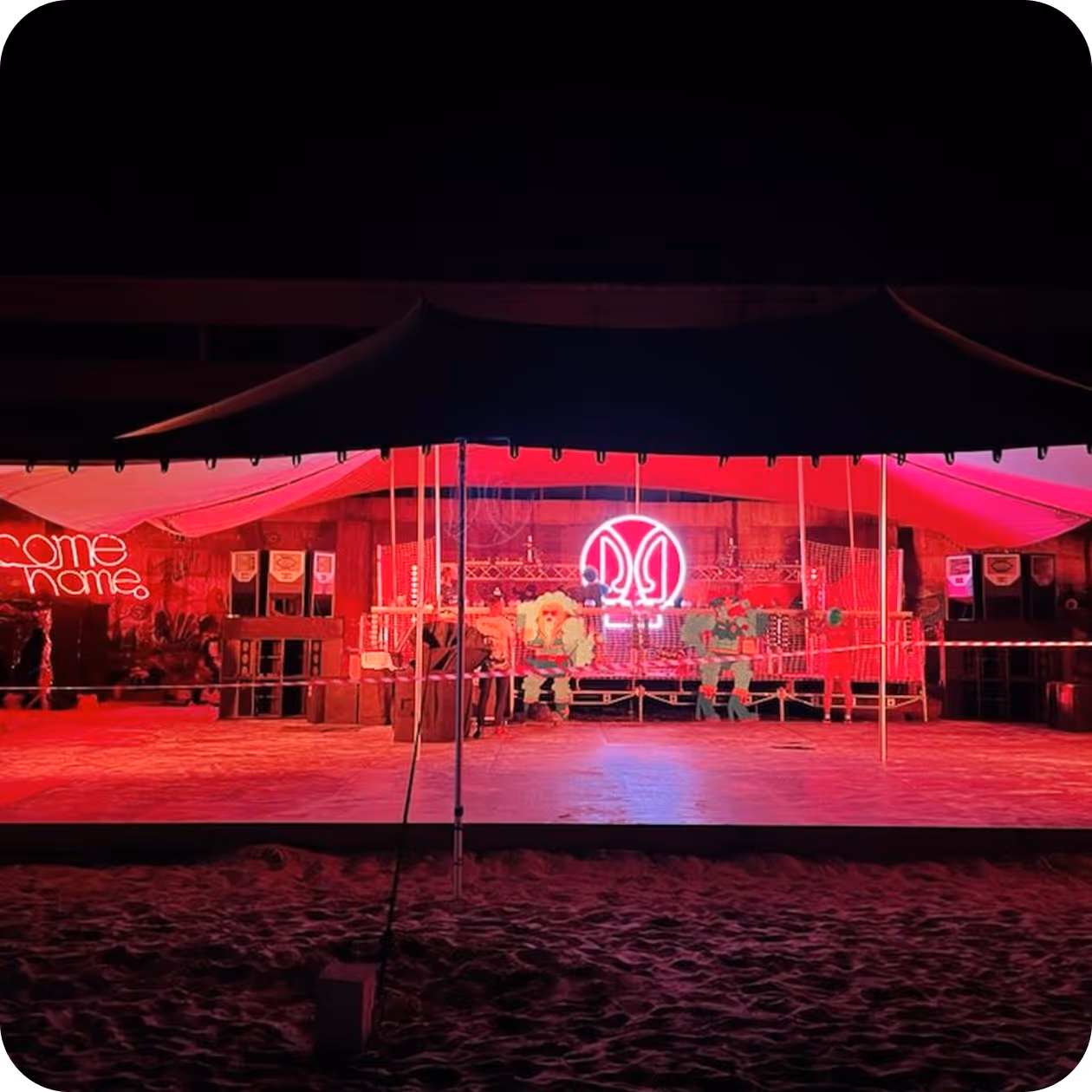 Stretch tent wedding reception with elegant white canopy over dining area